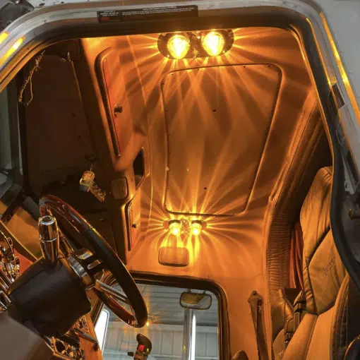 Peterbilt & Kenworth Above Door Dome Light Bracket with 2 Watermelon Light Holes