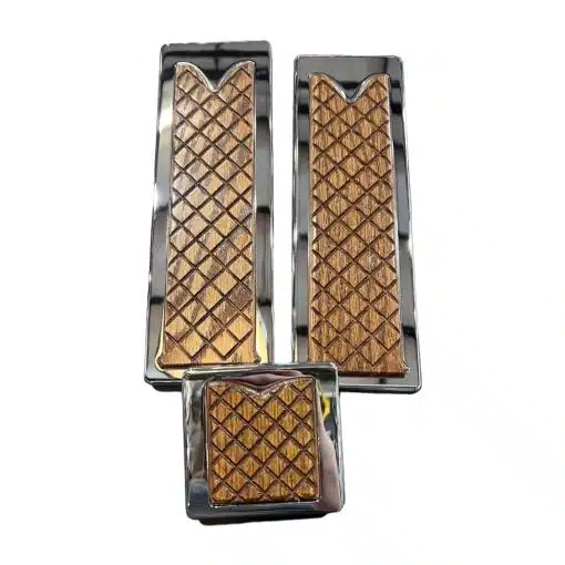 Peterbilt Square Billet Red Oak Insert Pedal Set