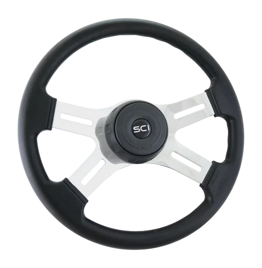 16" 4 Spoke Black Poly Steering Wheel