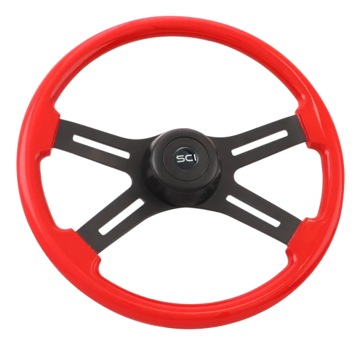 18" 4 Spoke Midnight Red Steering Wheel
