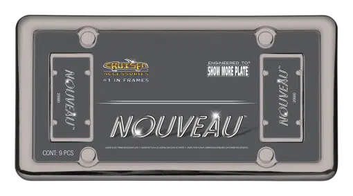 Nouveau Black Chrome Tag Frame