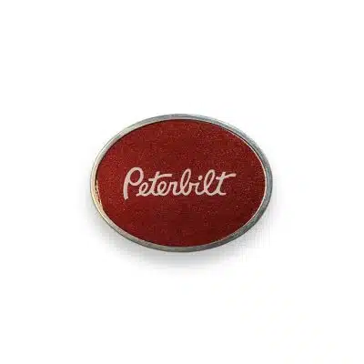 Peterbilt Metallic Red Oval Belt Buckle