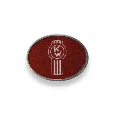 Kenworth Vintage Logo Red Metallic Oval Belt Buckle