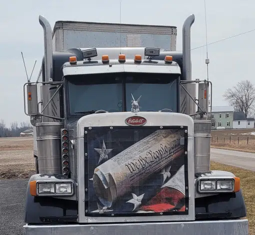 Peterbilt Short Hood We The People Bug Screen