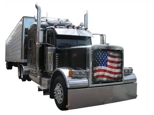 Peterbilt Extended Hood Old Glory Bug Screen