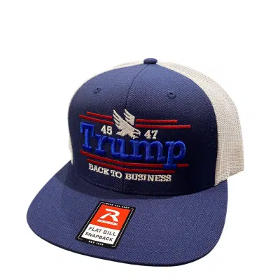 Trump Hats - Flat Bill - Navy/White