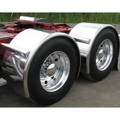 Stainless Steel 96" Rollin Lo Smooth Single Axle Fenders