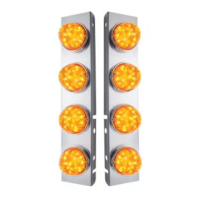 Peterbilt Stainless Front Air Cleaner Bracket with 4 Watermelon Lights