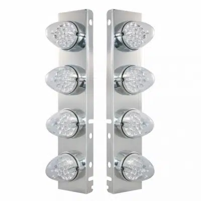 Peterbilt Stainless Front Air Cleaner Bracket with 4 Grakon Lights