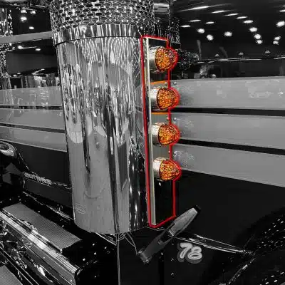 Peterbilt 589 Front Air Cleaner Bracket with 4 Watermelon Light Holes
