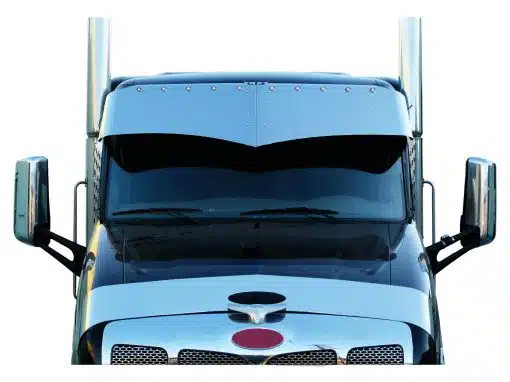 Peterbilt 579 19 x 16 Widows Peak Sunvisor with 10-3/4" Light Holes
