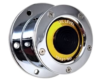 Chrome Plated Billet Aluminum Yellow Window Oil Cap Cover