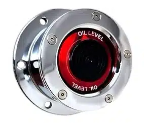 Chrome Plated Billet Aluminum Red Window Oil Cap Cover