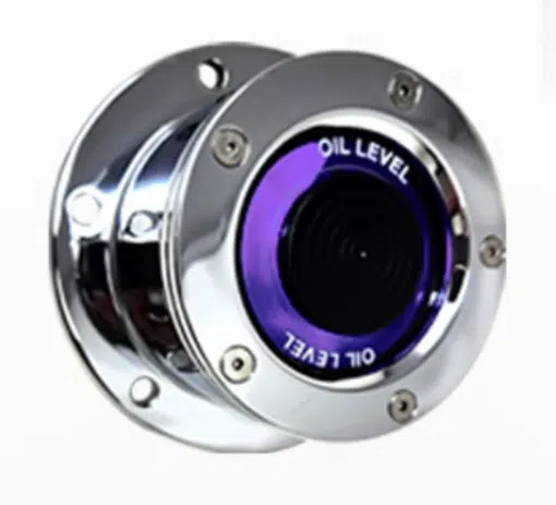 Chrome Plated Billet Aluminum Purple Window Oil Cap Cover