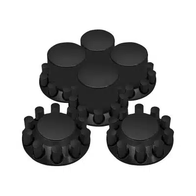Black Flat Top ABS Axle Cover Kit