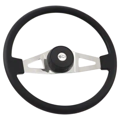 18" Jasper Black Polyurethane 2 Spoke Steering Wheel