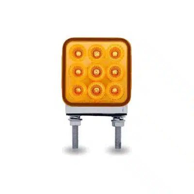 2 Face Square Mini Amber/Red LED 2 Post