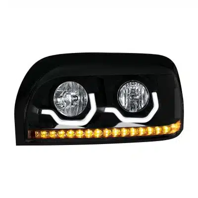 Freightliner Century Black LED Headlight Turn Signal & Light Bar