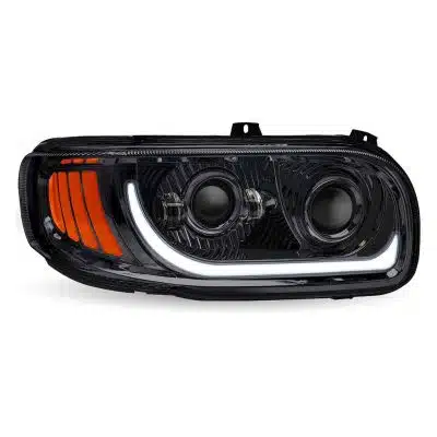 Peterbilt 389/388/367/567 Black LED Projector Headlight Assembly
