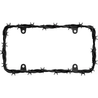 Black Barb Wire Tag Frame
