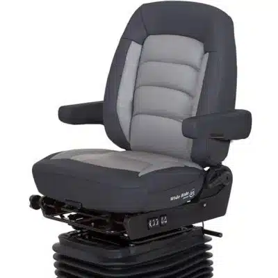 Bostrom Black and Grey Mid-Back Leather Seat
