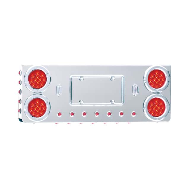 Rear Center Panel with 4 4" Round & 24 3/4" Red Pro Series Lights