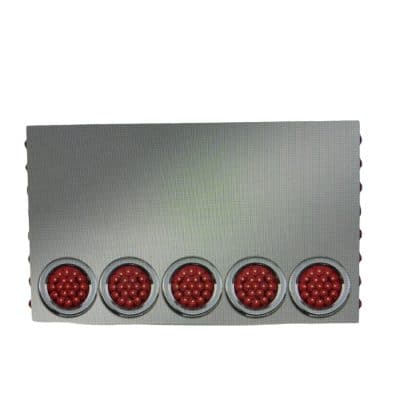 20" Drop Stainless Steel Rear Center Panel with 5 4" Round & 16 3/4" Holes