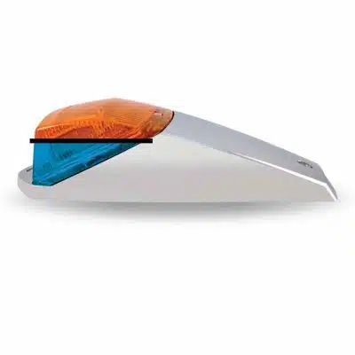 Amber Marker to Blue Auxiliary Square Cab LED Light with Housing