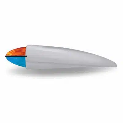 Amber Marker to Blue Auxiliary “Bullet” Style Cab LED Light with Housing