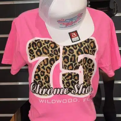 75 Chrome Shop Neon Pink Leopard Shirt