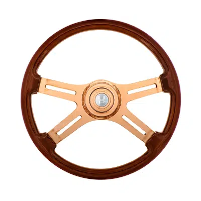 18" 4 Spoke Wood & Rose Gold Wheel
