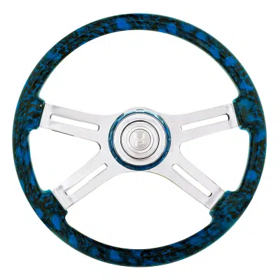 18" 4 Spoke Blue Skull Wheel