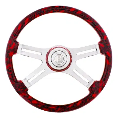 18" 4 Spoke Red Skull Wheel