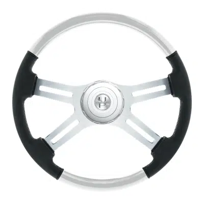 18" 4 Spoke Pearl White Leather Wheel