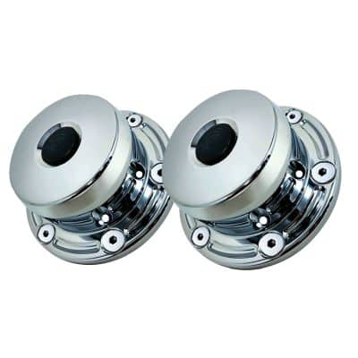 Chrome Plated Billet Aluminum 4 1/2" Front Oil Cap Cover with Milled Lines
